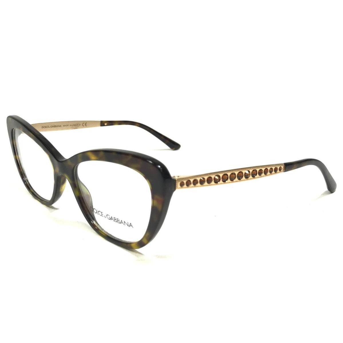 Dolce Gabbana Eyeglasses Frames DG3275-B 502 Tortoise Gold Crystals 52-17-140