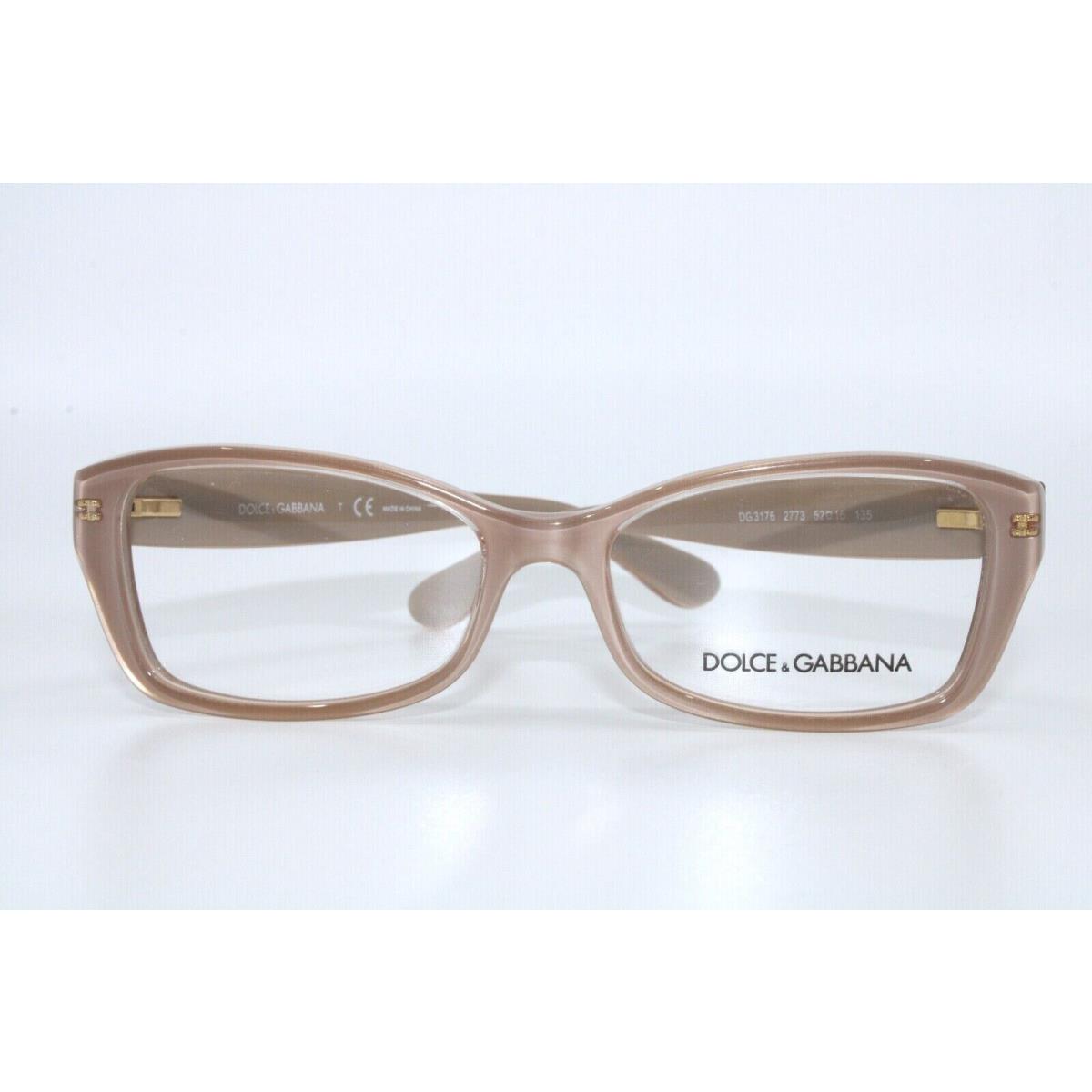 Dolce Gabbana DG3176 2773 Crystal ON Pearl Sand Eyeglasses 52