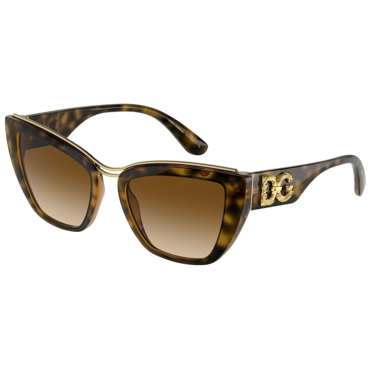 Dolce Gabbana Devotion DG 6144 Dark Havana/brown Shaded 502/13 Sunglasses