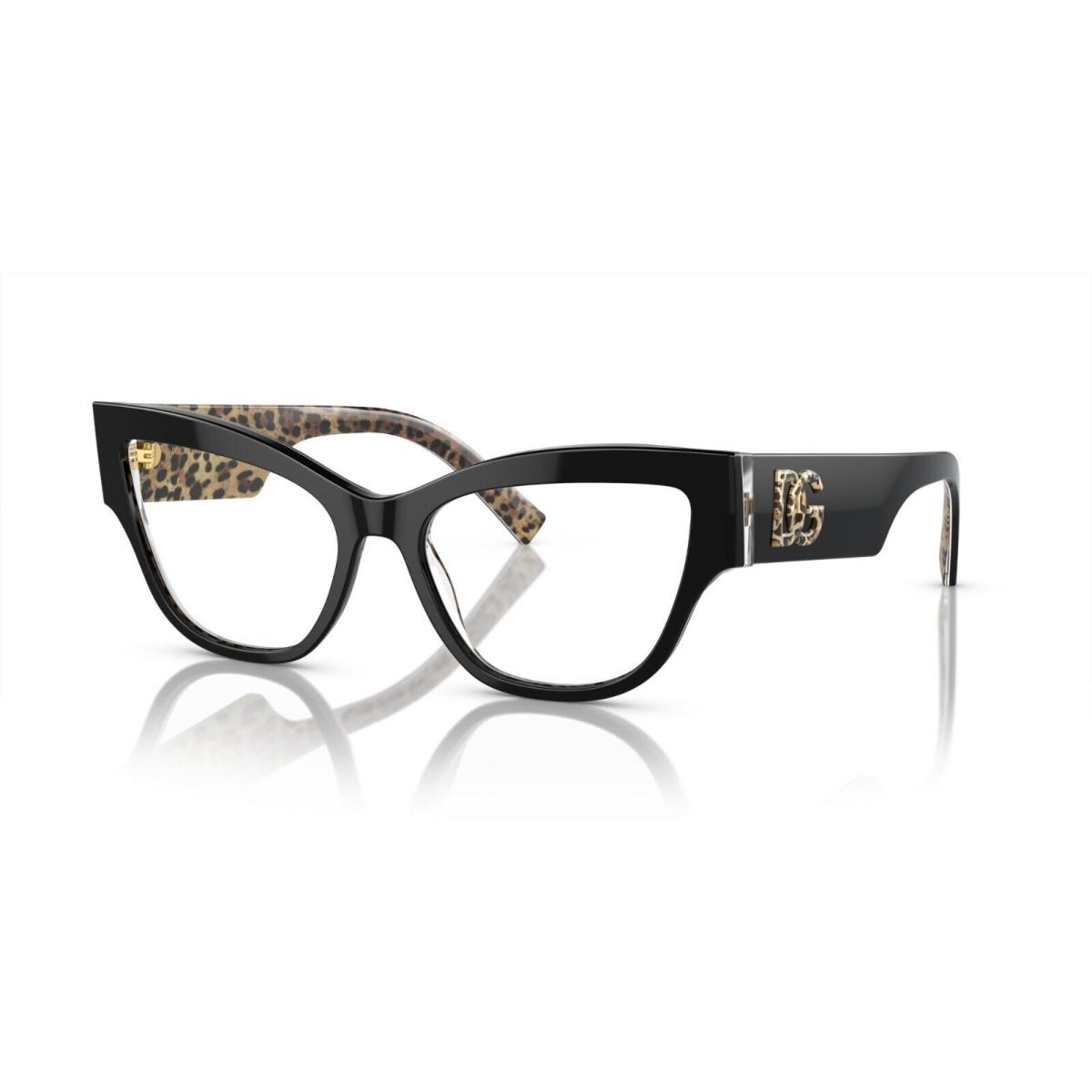 Dolce Gabbana DG 3378 Black On Leo Brown 3299 Eyeglasses