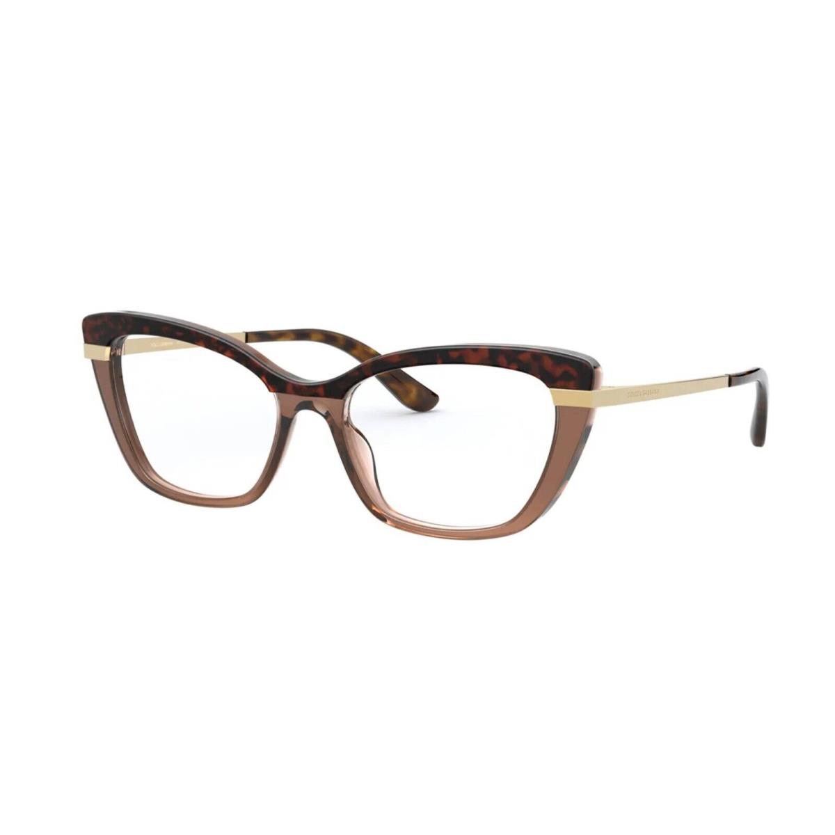 Dolce Gabbana Half Print DG 3325 Havana On Transparent Brown 3256 Eyeglasses