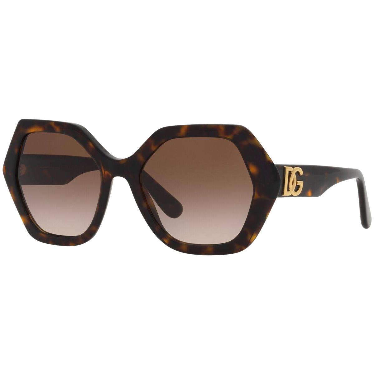 Dolce Gabbana Women`s Havana Geometric Square Sunglasses - DG4406 50213 Italy