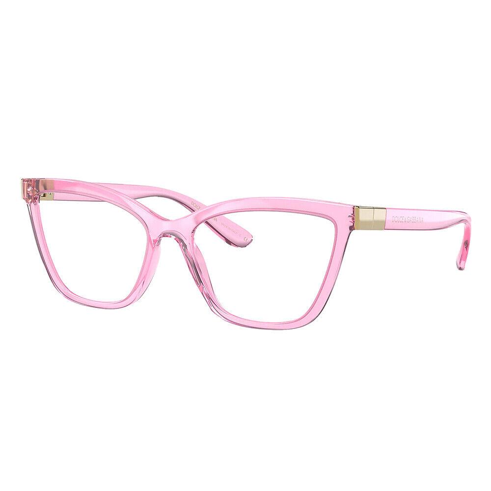 Dolce Gabbana DG 5076 3097 Transparent Pink Plastic Cat-eye Eyeglasses 53mm