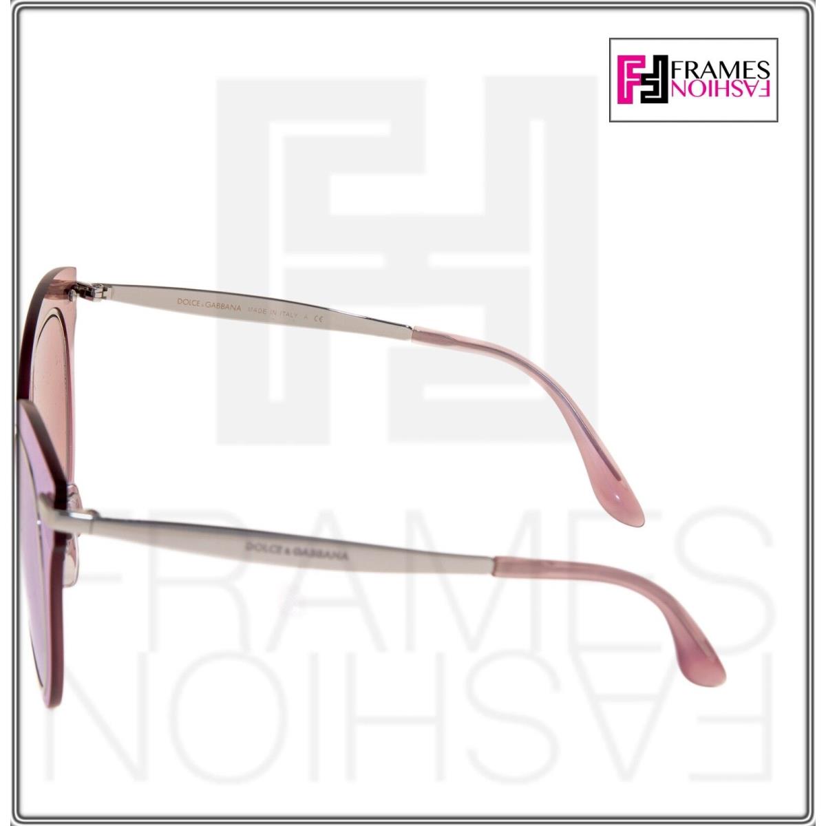 Dolce Gabbana 2172 Fuchsia Pink Palladium Mirrored Shield Sunglasses DG2172