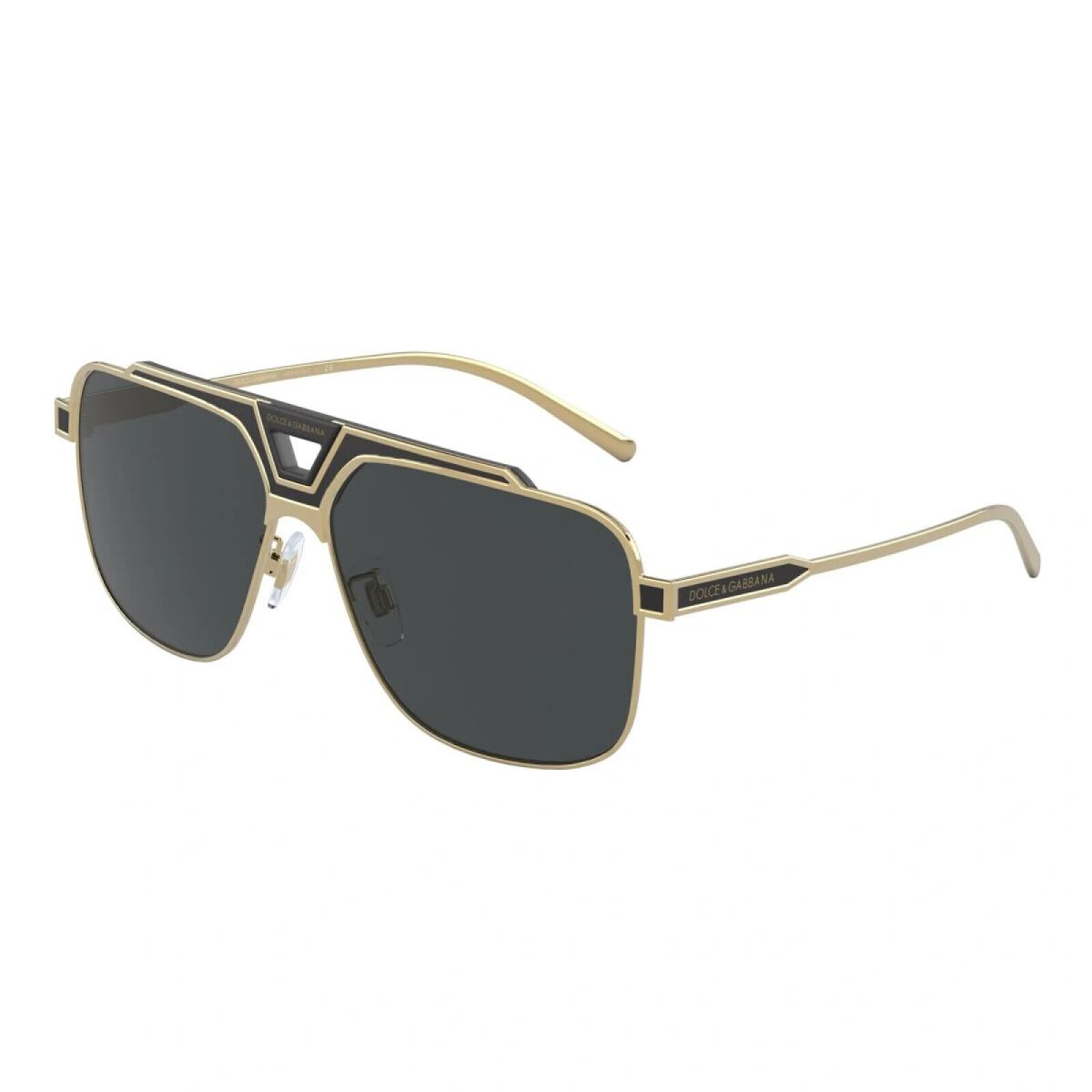 Dolce Dolce & Gabbana DG2256 Gabbana DG2256 133487 Gold/black Matte-dark Grey Men`s Sunglasses 62MM