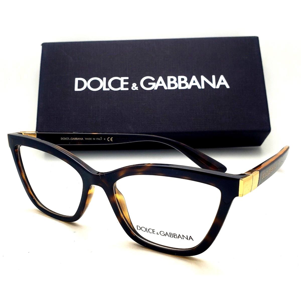 Dolce Gabbana Cat Eyes Eyeglasses DG 5076 502 53-17 Tortoise Gold Frames