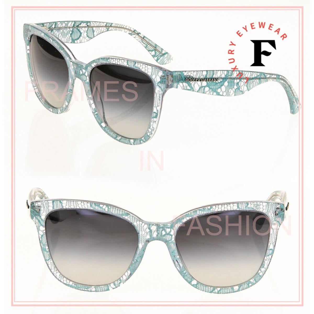 Dolce Gabbana 4190 Blue Lace Crystal Acetate Butterfly Sunglasses DG4190