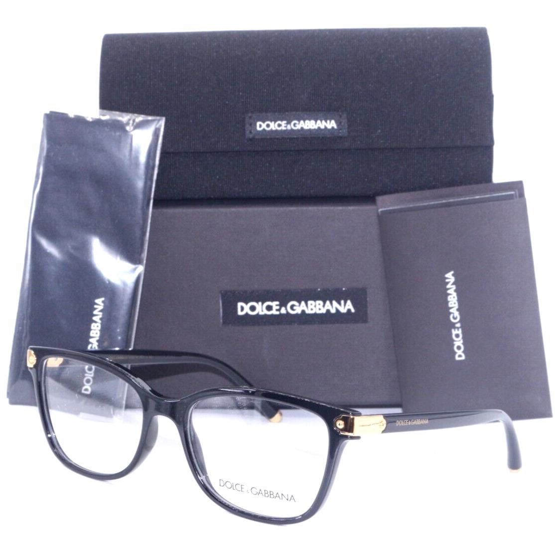 Dolce Gabbana DG 5036 501 Black Gold Designer Eyeglasses 53-17