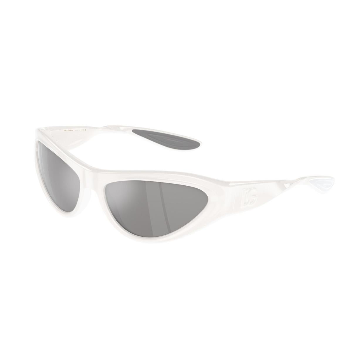 Dolce Gabbana DG6190 33126G White Light Grey Mirror 80 60mm Unisex Sunglasses