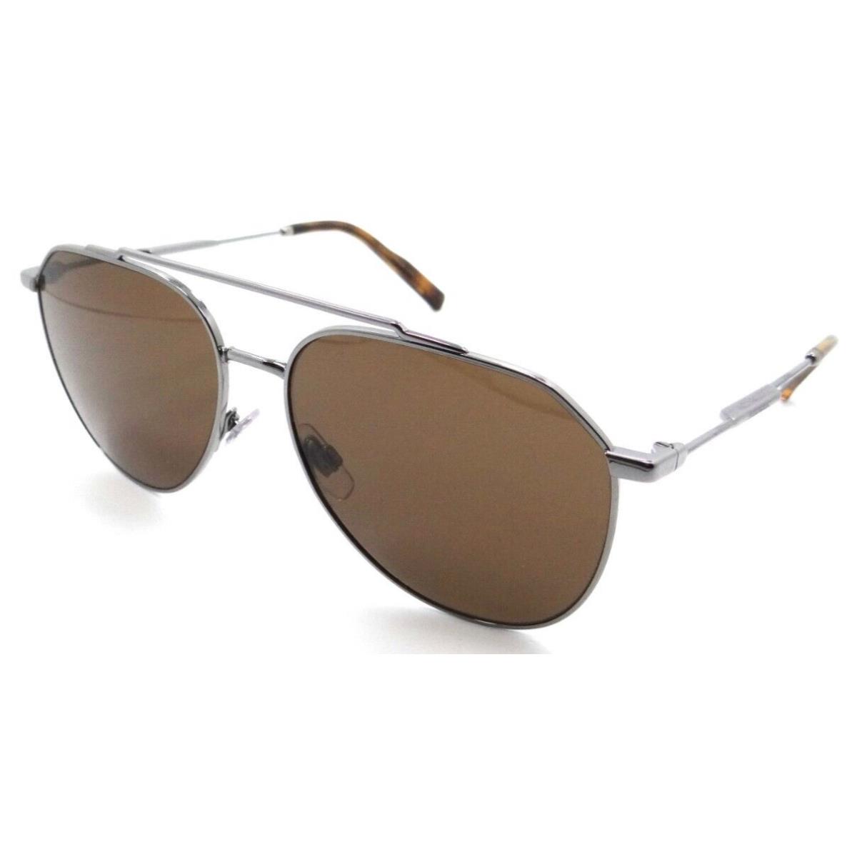 Dolce Gabbana Sunglasses DG 2296 04/73 58-15-145 Gunmetal / Brown Italy