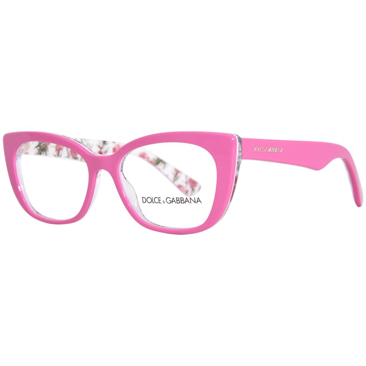 Dolce Gabbana DX3357 3408 Eyeglasses Youth Girl`s Pink Flowers Full Rim 49mm