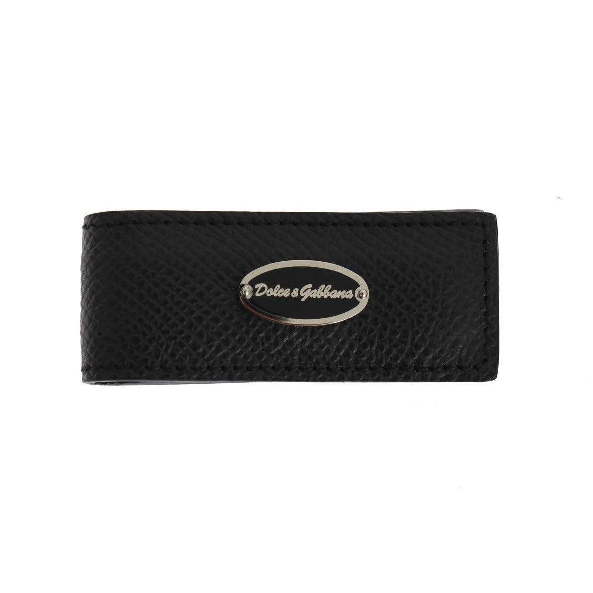 Dolce Gabbana Blue Leather Magnet Money Clip