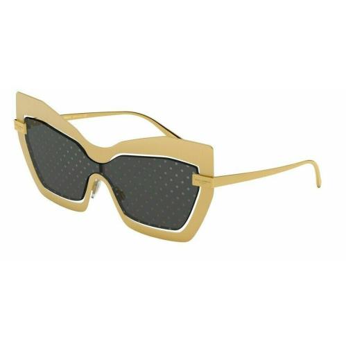 Dolce Gabbana Logo Plaque DG 2224 Gold/dark Grey 1224/L Sunglasses