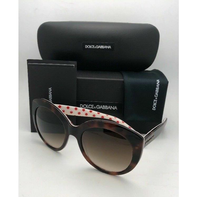 Dolce Gabbana Sunglasses DG 4227 2872/13 Tortoise on White w/ Red Polka Dots