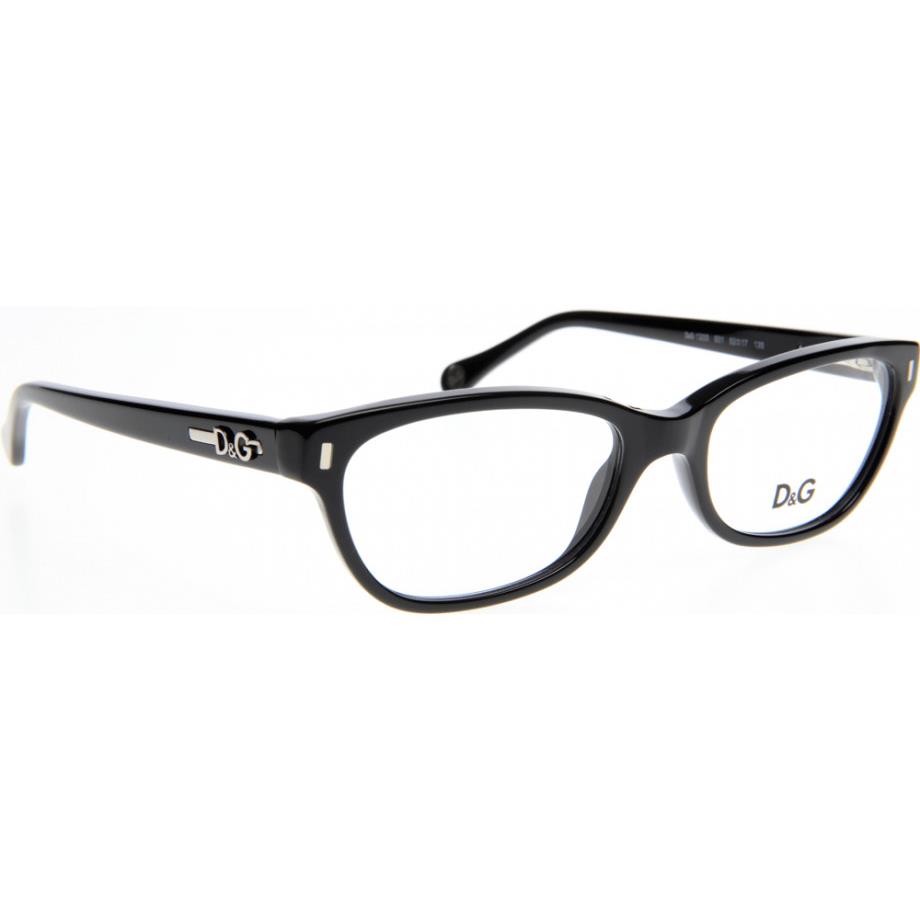 Dolce Gabbana DD 1205 Black 501 Plastic Cat Eye Eyeglasses 52-17-135 RX DD1205