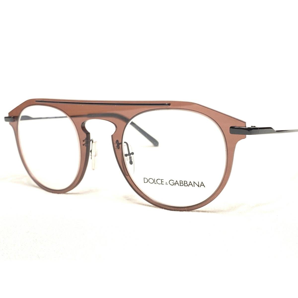 Dolce Gabbana DG1291 01 Men`s Translucent Brown Eyeglasses Frames 48/23