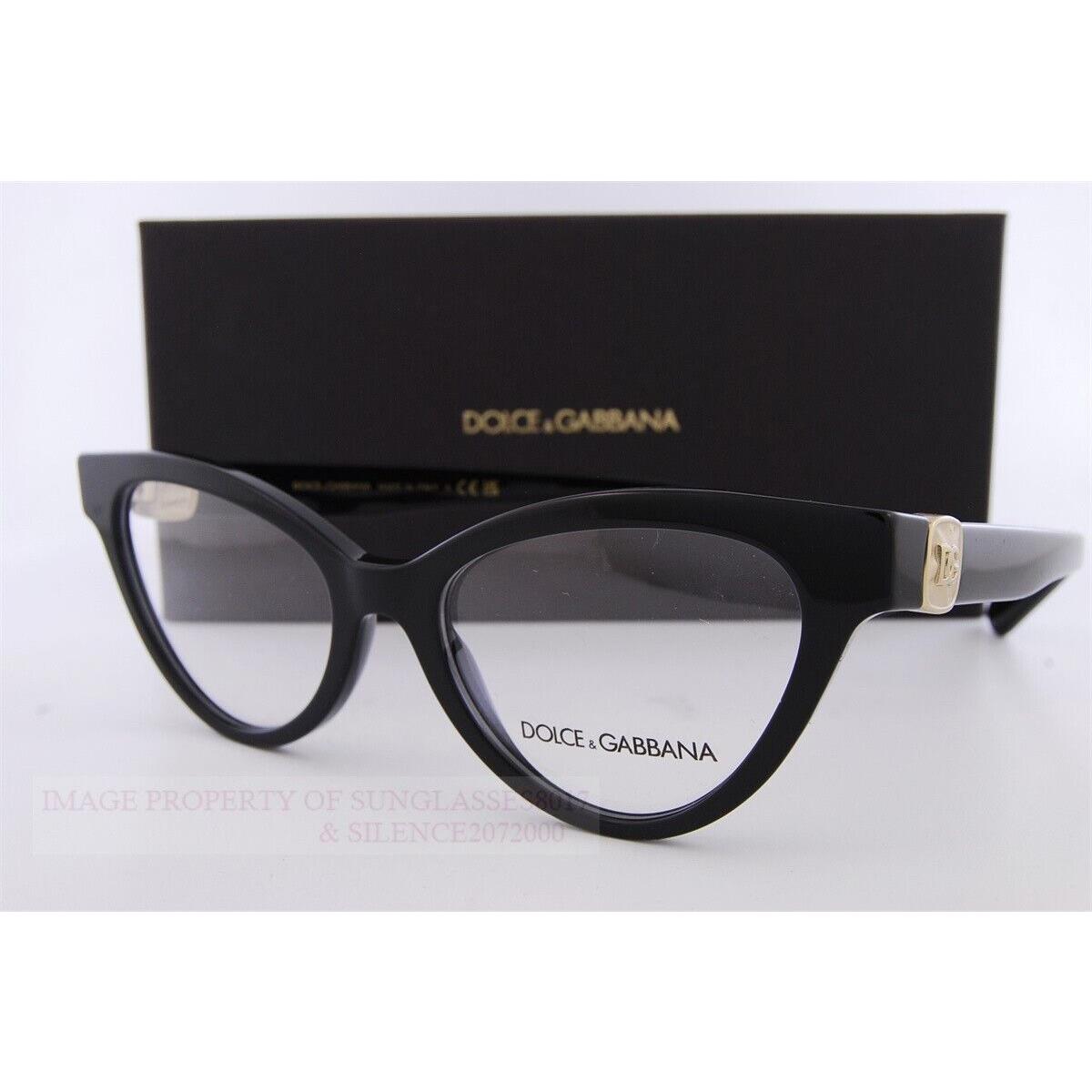 Dolce Gabbana Eyeglass Frames DG 3394 501 Black/gold For Women 52mm