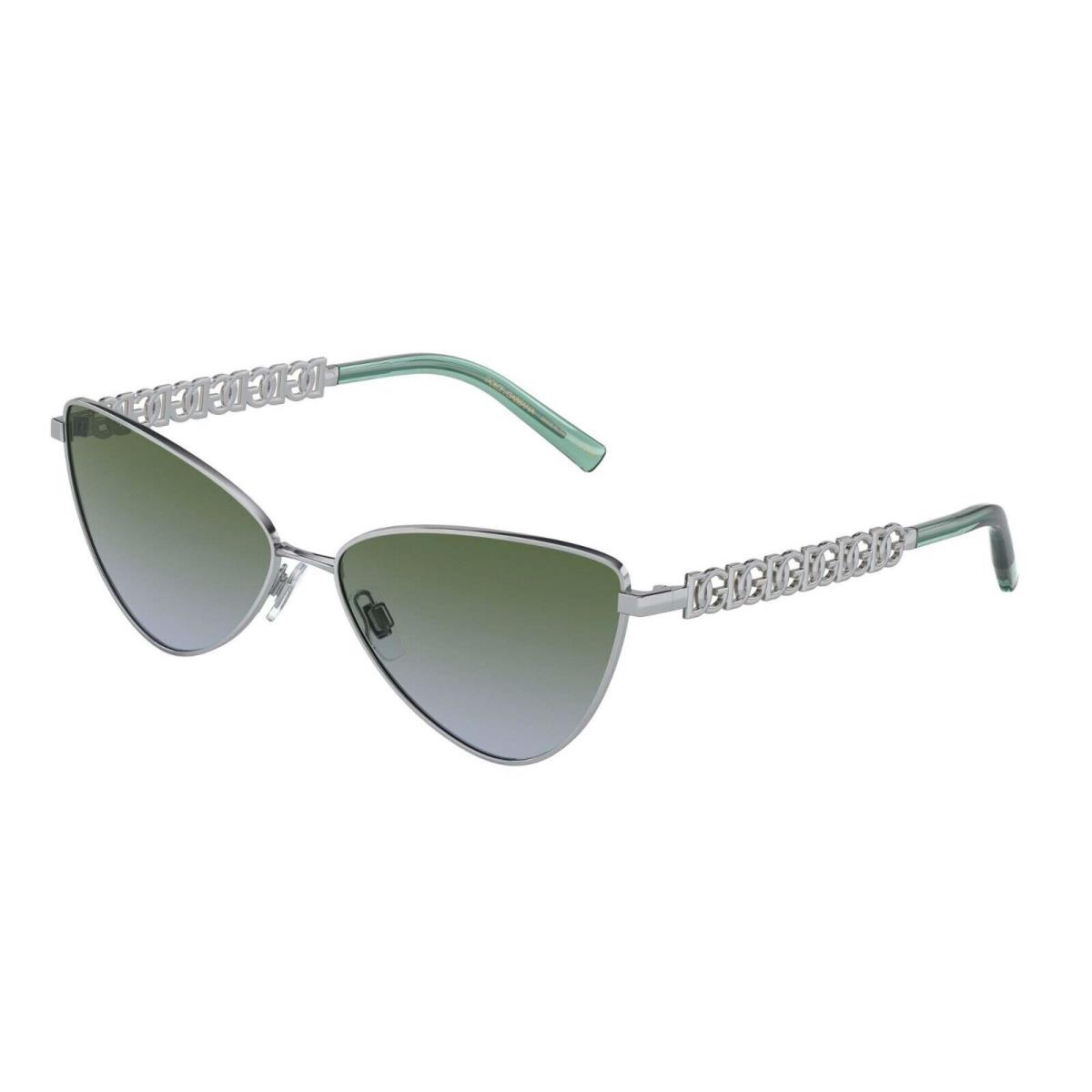 Dolce Gabbana DG 2290 Silver/green Shaded 05/0N Sunglasses