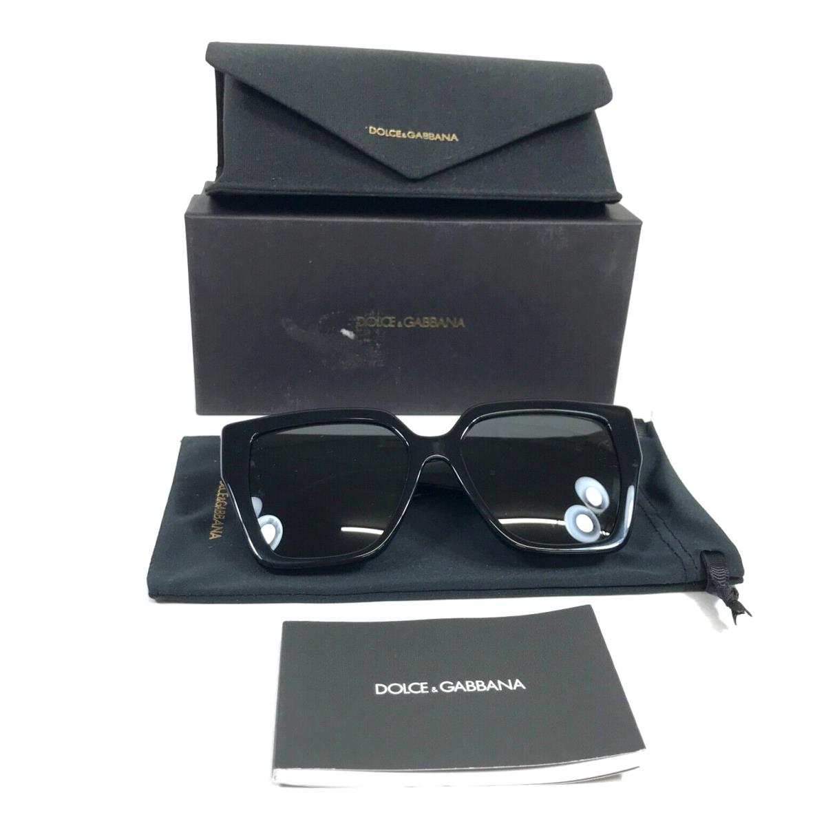 Dolce Gabbana Sunglasses DG4438 501/87 Black Butterfly Frames Dark Gray Lenses