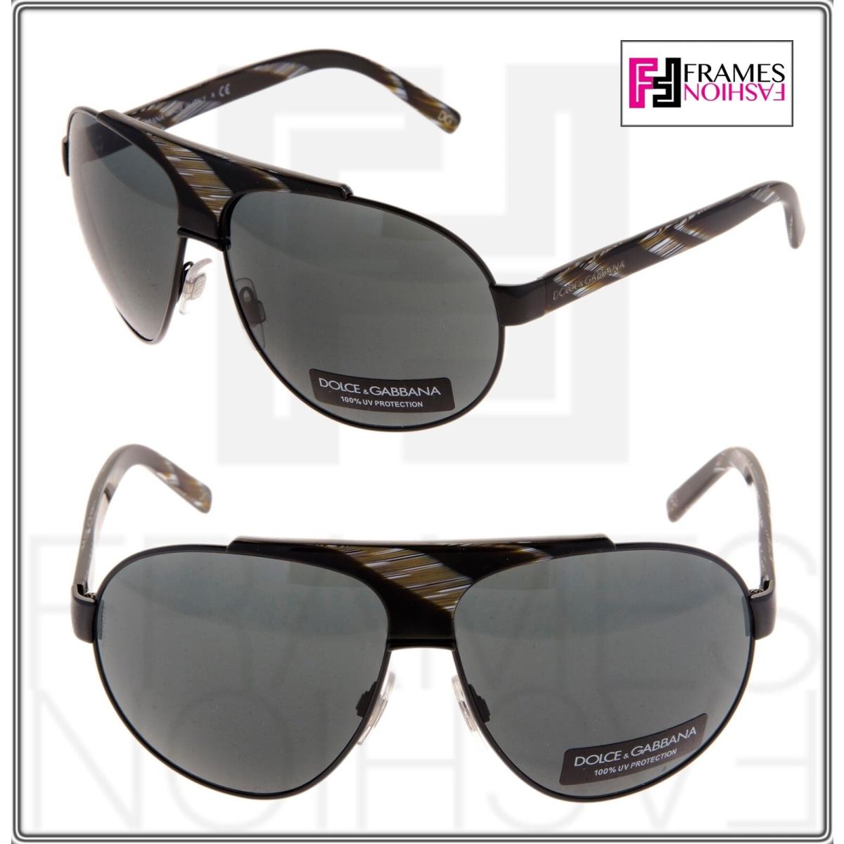 Dolce Gabbana Aviator Black Horn DG2056 Sunglasses 2056