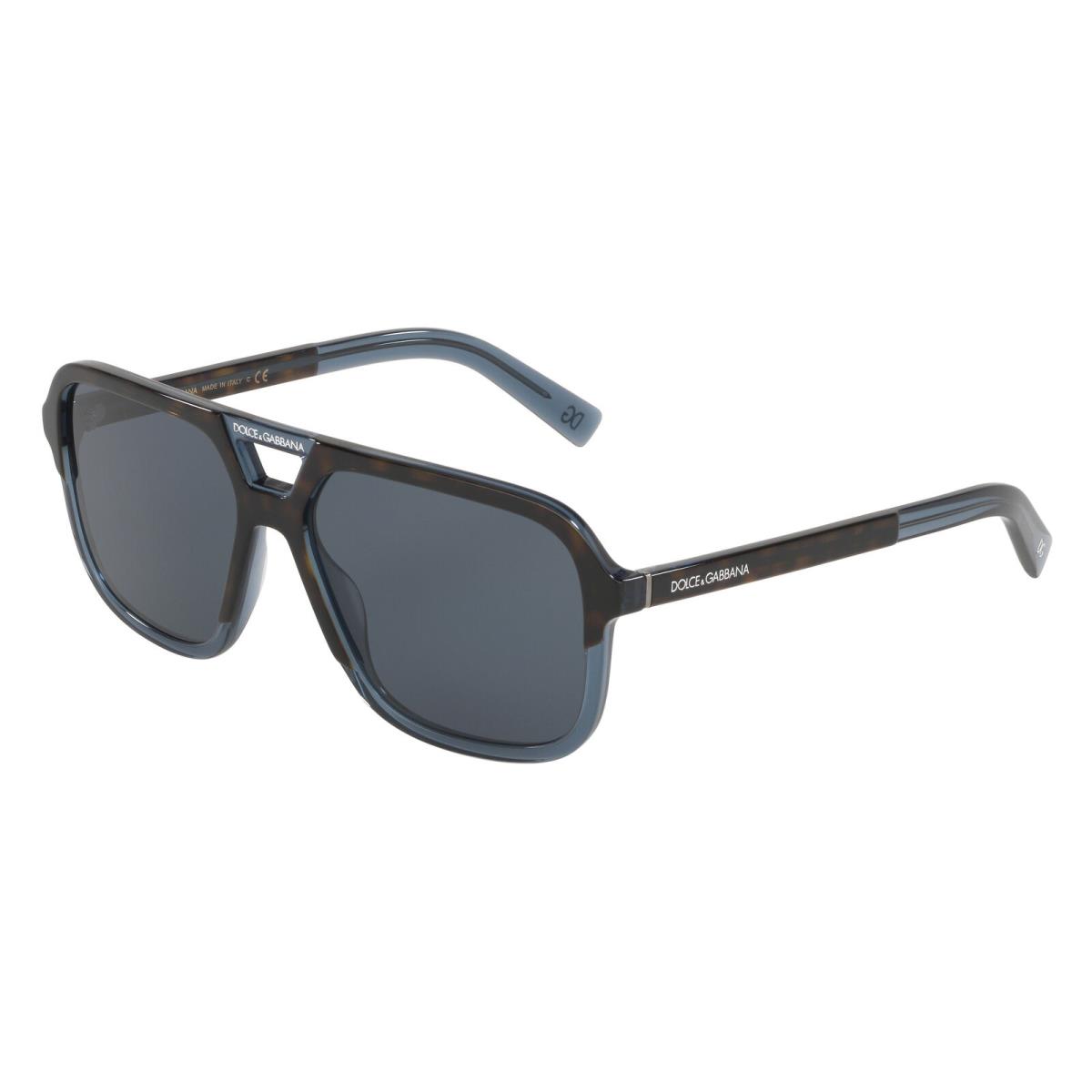 Dolce Gabbana DG 4354 Havana Transparent Blu Brown 320980 Sunglasses