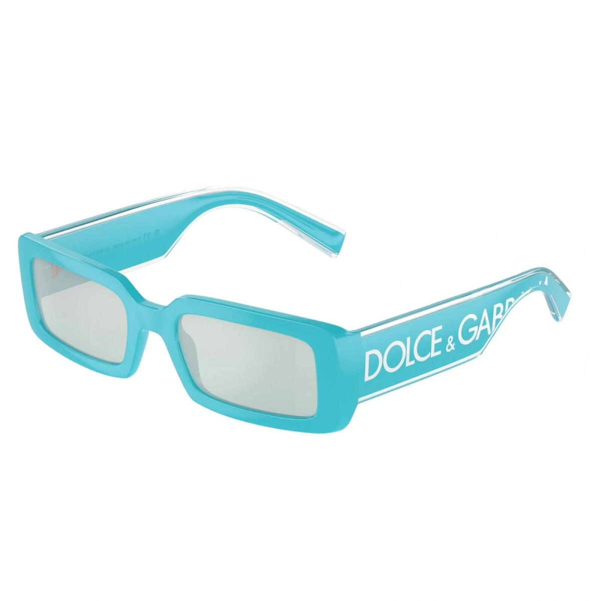 Dolce Dolce & Gabbana DG6187 Gabbana DG6187 334665 Azure-light Blue Mirror Silver Sunglasses 53MM