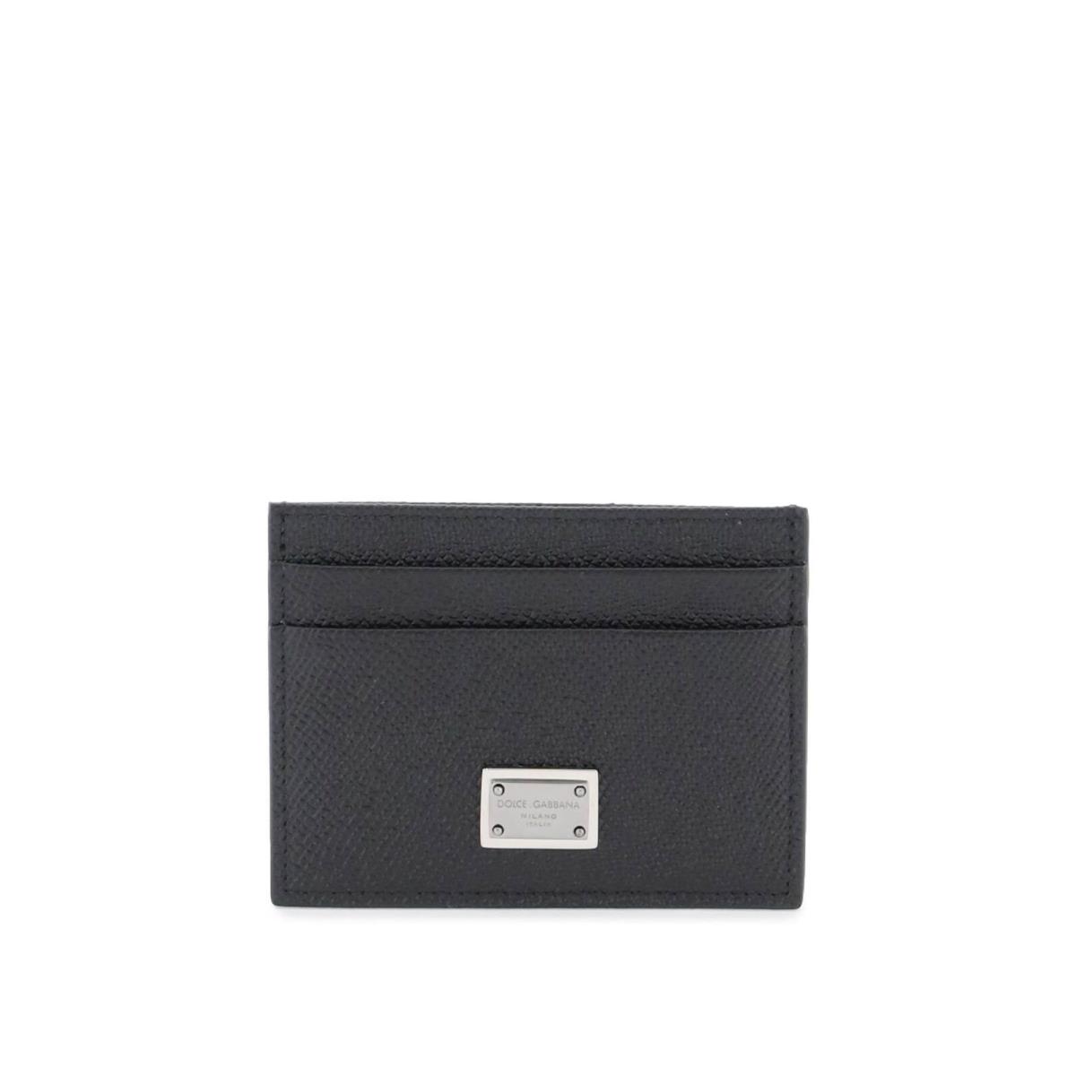 Dolce Gabbana Leather Card Holder with Logo Plate