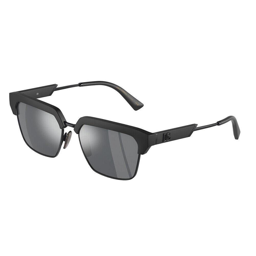 Dolce Gabbana DG 6185 25256G Matte Black Metal Plastic Sunglasses Silver