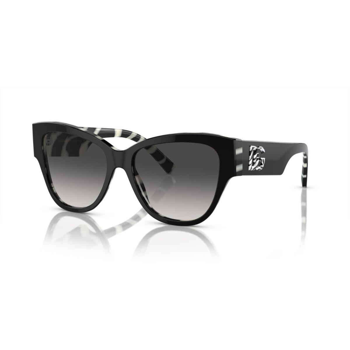 Dolce Gabbana DG 4449 Black and White/grey Shaded 3372/P Sunglasses