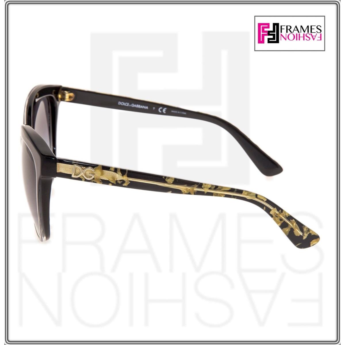 Dolce Gabbana Gold Leaves 4251 Black Butterfly Gradient Sunglasses DG4251F