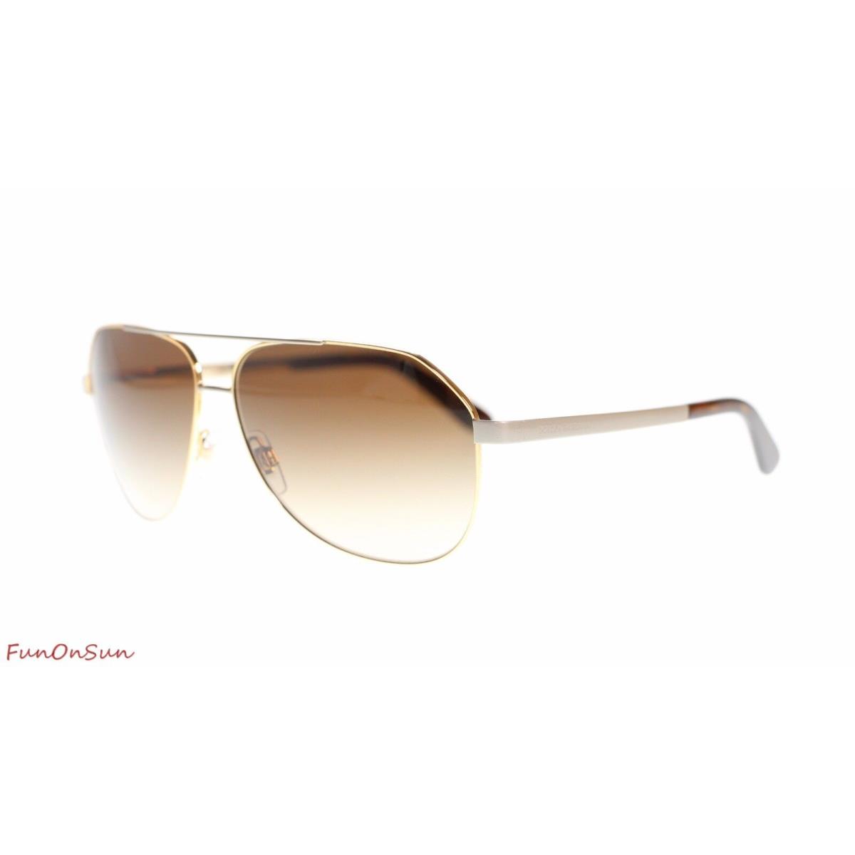 Dolce Gabbana Women Pilot Sunglasses DG2144 129713 Gold/brown Lens 61MM