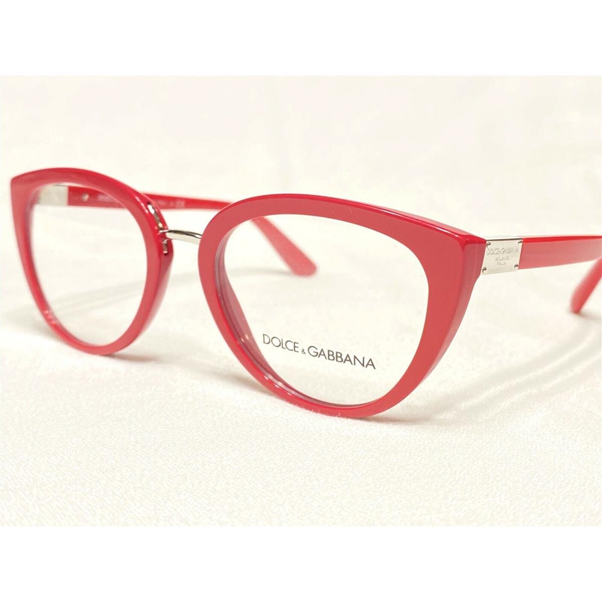 Dolce Gabbana DG3262 3097 Womens Red Silver Eyeglasses Frames 53/20 140