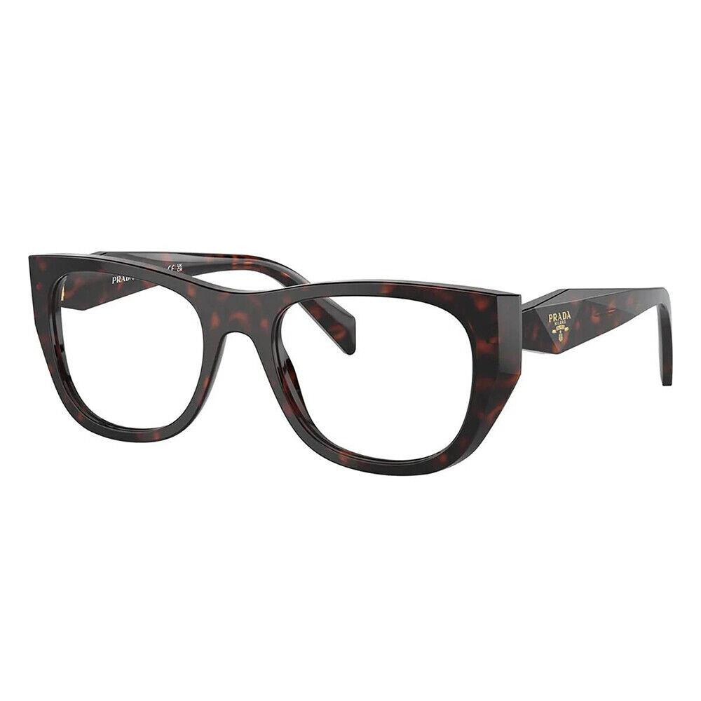 Prada PR A18V 17N1O1 Root Tortoise Plastic Geometric Eyeglasses 50mm