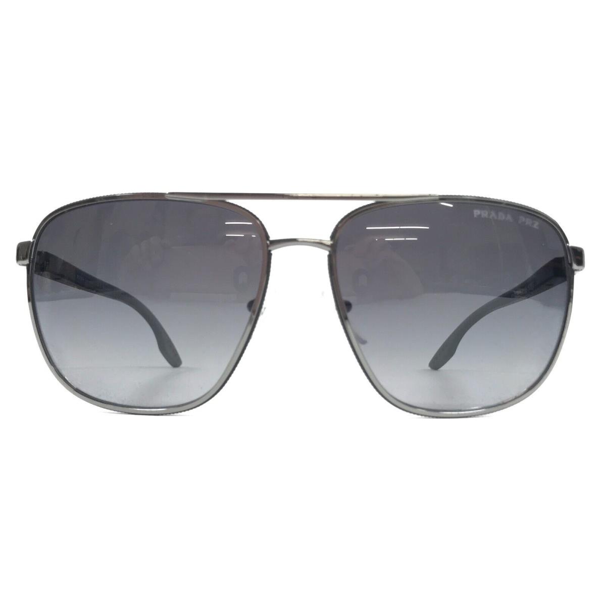 Prada Sunglasses SPS50Y 5AV-06G Gunmetal Aviator Gray Gradient Polarized Lenses