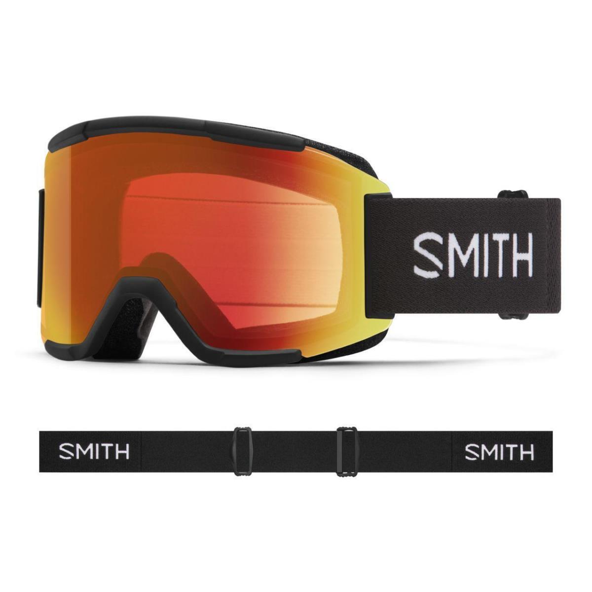 Smith Squad Goggles Black - Chromapop Everyday Red Mirror