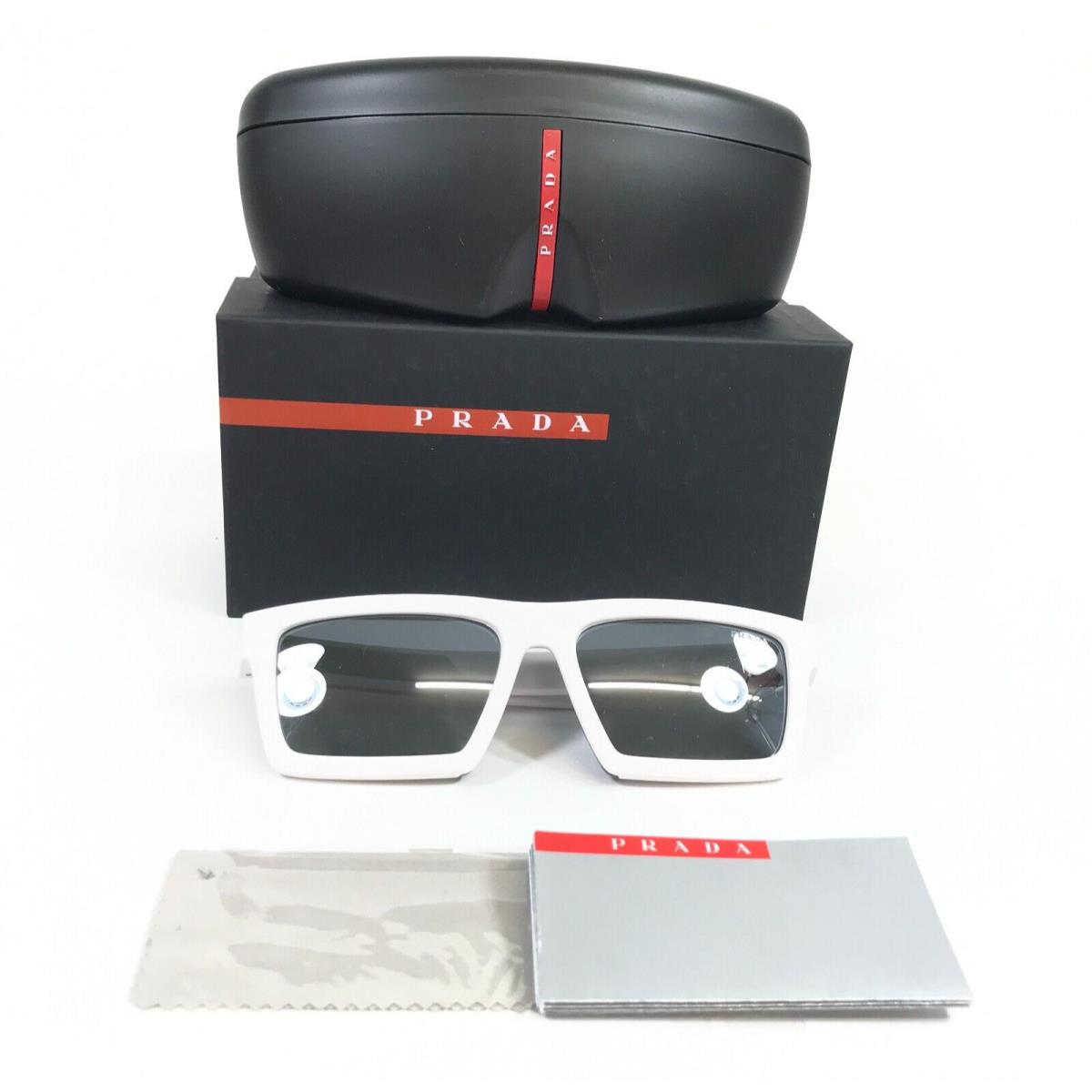 Prada Sunglasses SPS02Z-U 17S-40A Red White Asian Fit Frames Gray Mirror Lenses