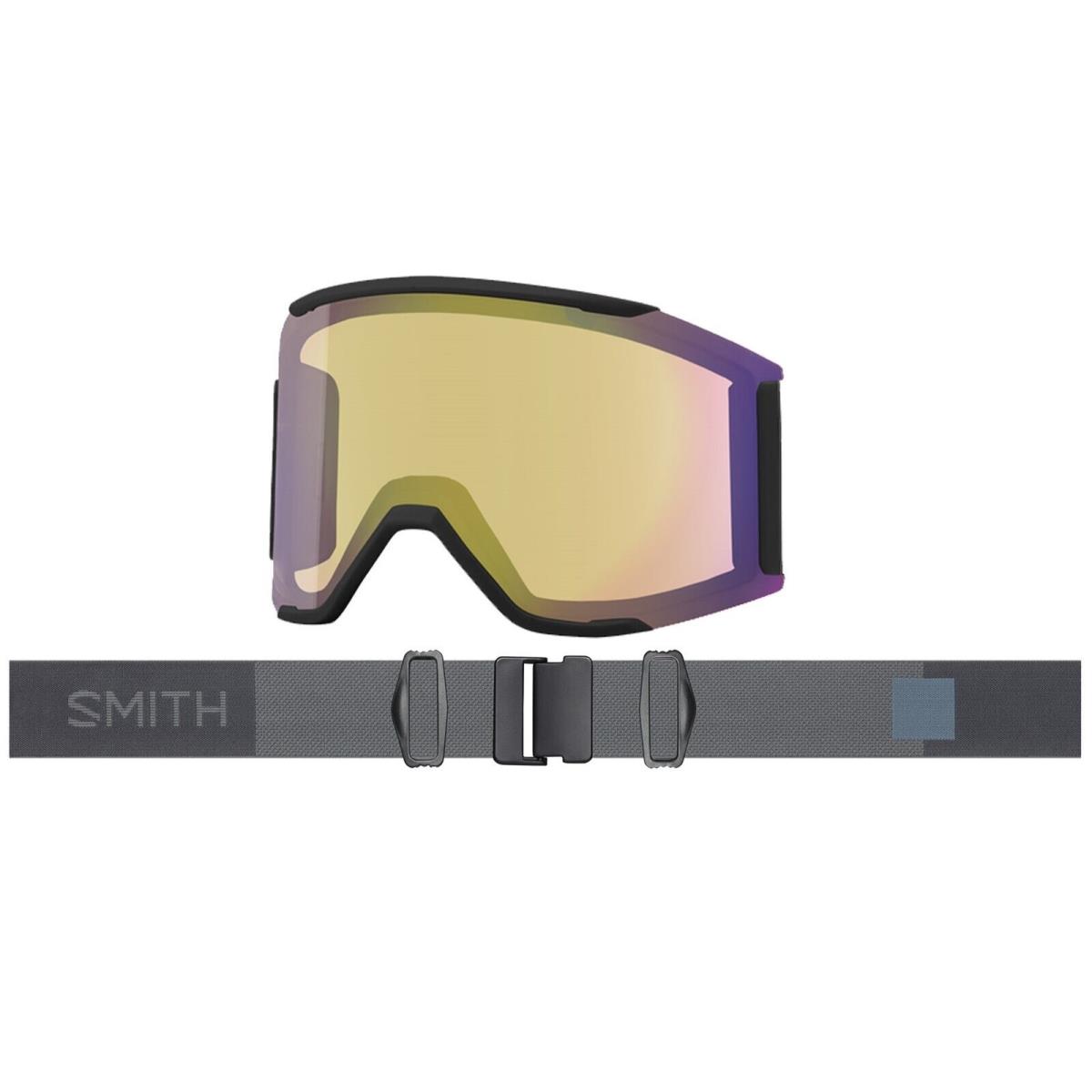 Smith Squad Mag Ski / Snow Goggles Slate Everyday Red Mirror Lens +bonus