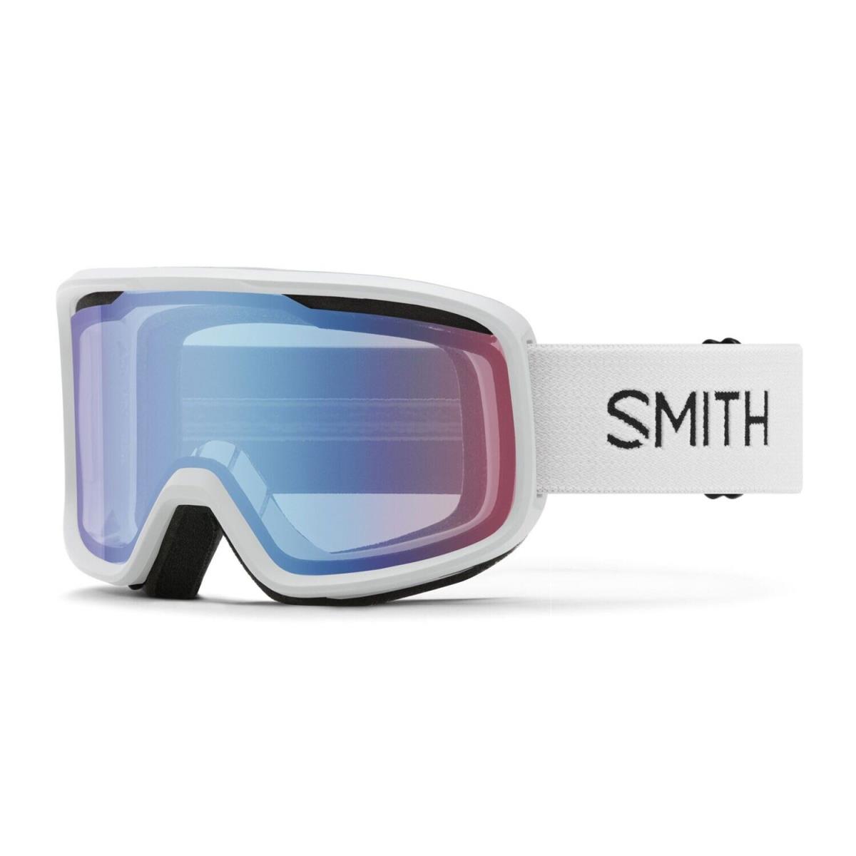Smith Frontier Ski / Snow Goggles White Frame Blue Sensor Mirror Lens