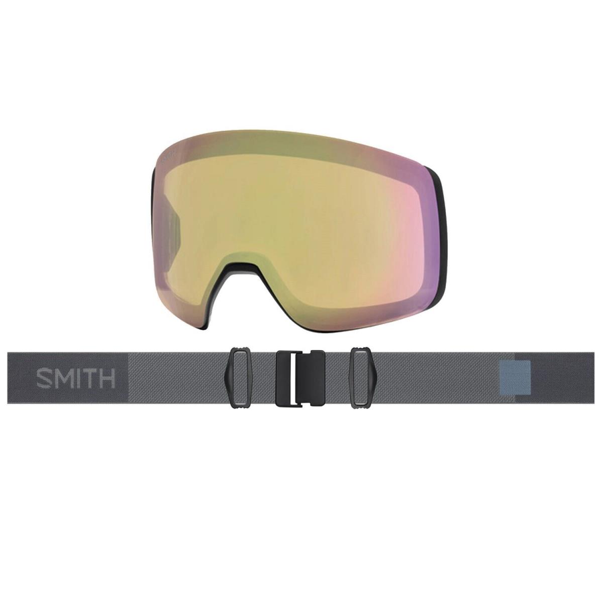 Smith 4D Mag Snow Goggles Slate Frame Everyday Red Mirror Lens +bonus