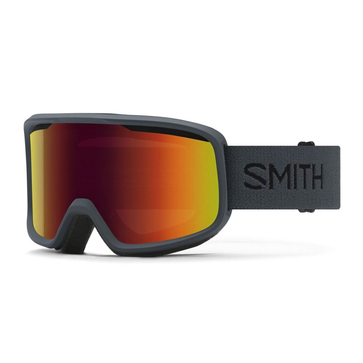 Smith Frontier Ski / Snow Goggles Slate Frame Red Sol-x Mirror Lens