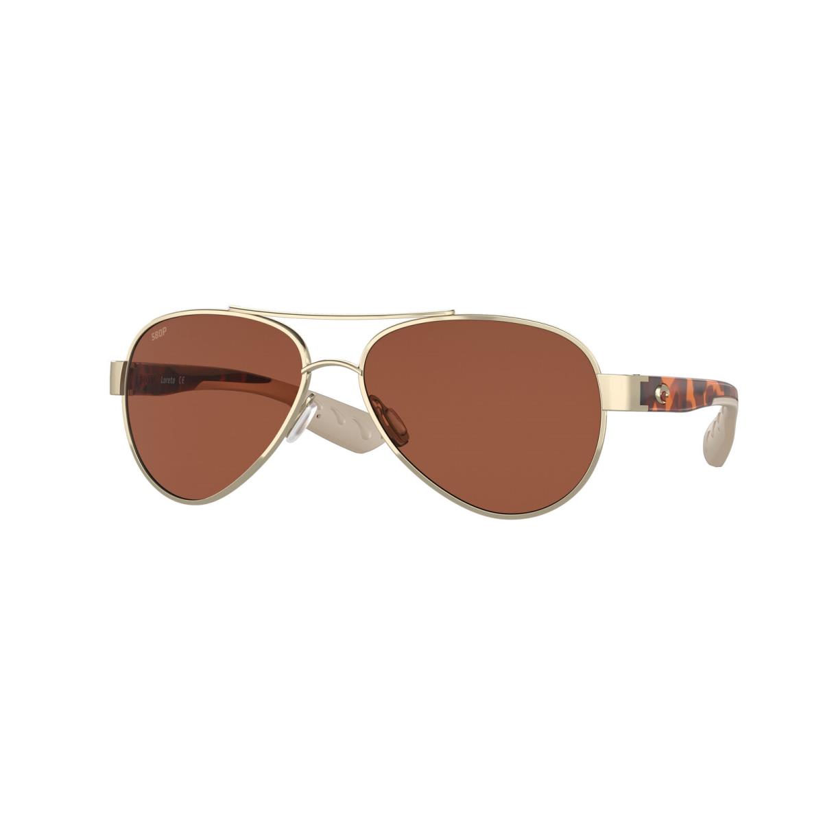 Costa Del Mar 06S 4006 Loreto 64 Rose Gold Copper 580 400603 Sunglasses