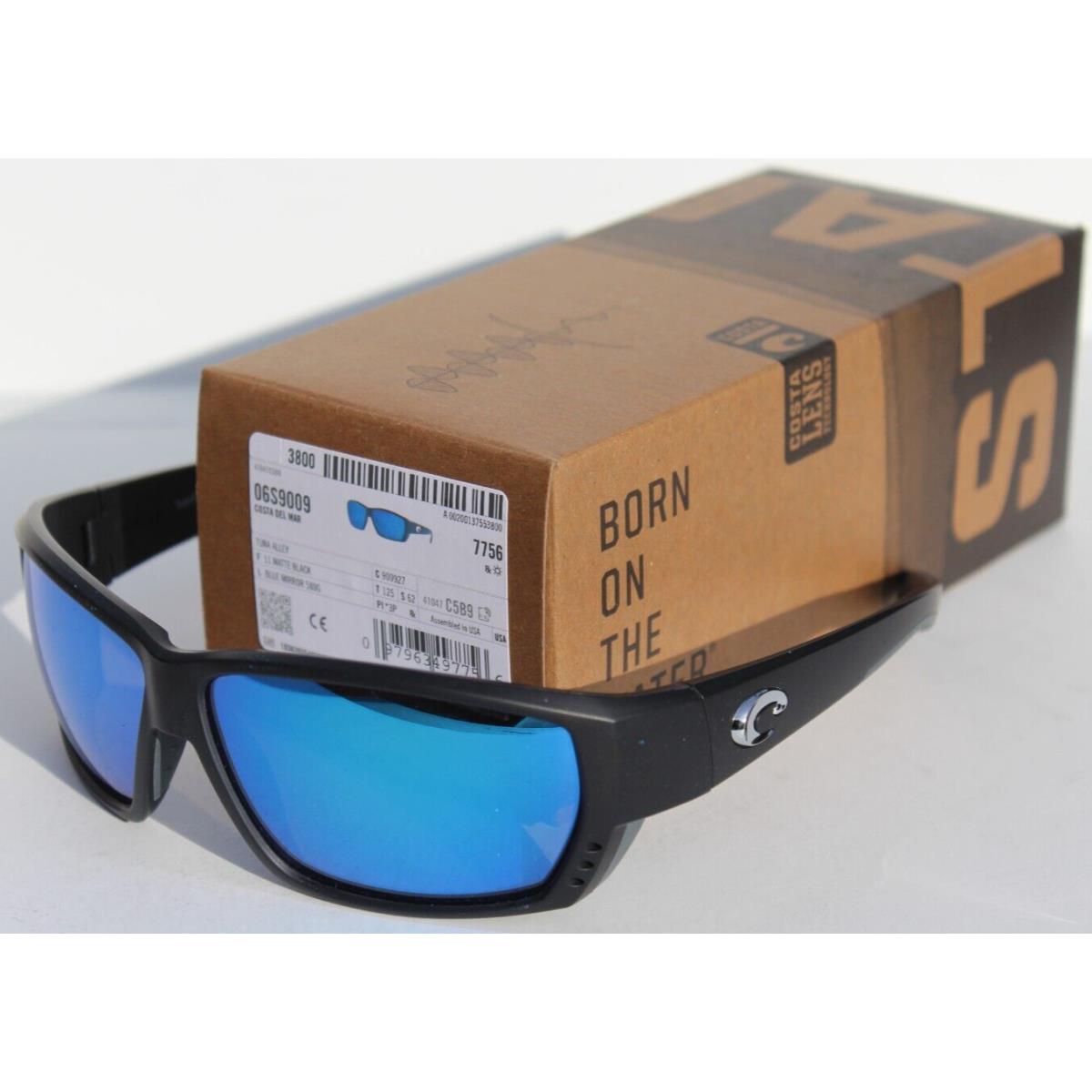 Costa Del Mar Tuna Alley Polarized Sunglasses Matte Black/blue Mirror 580G