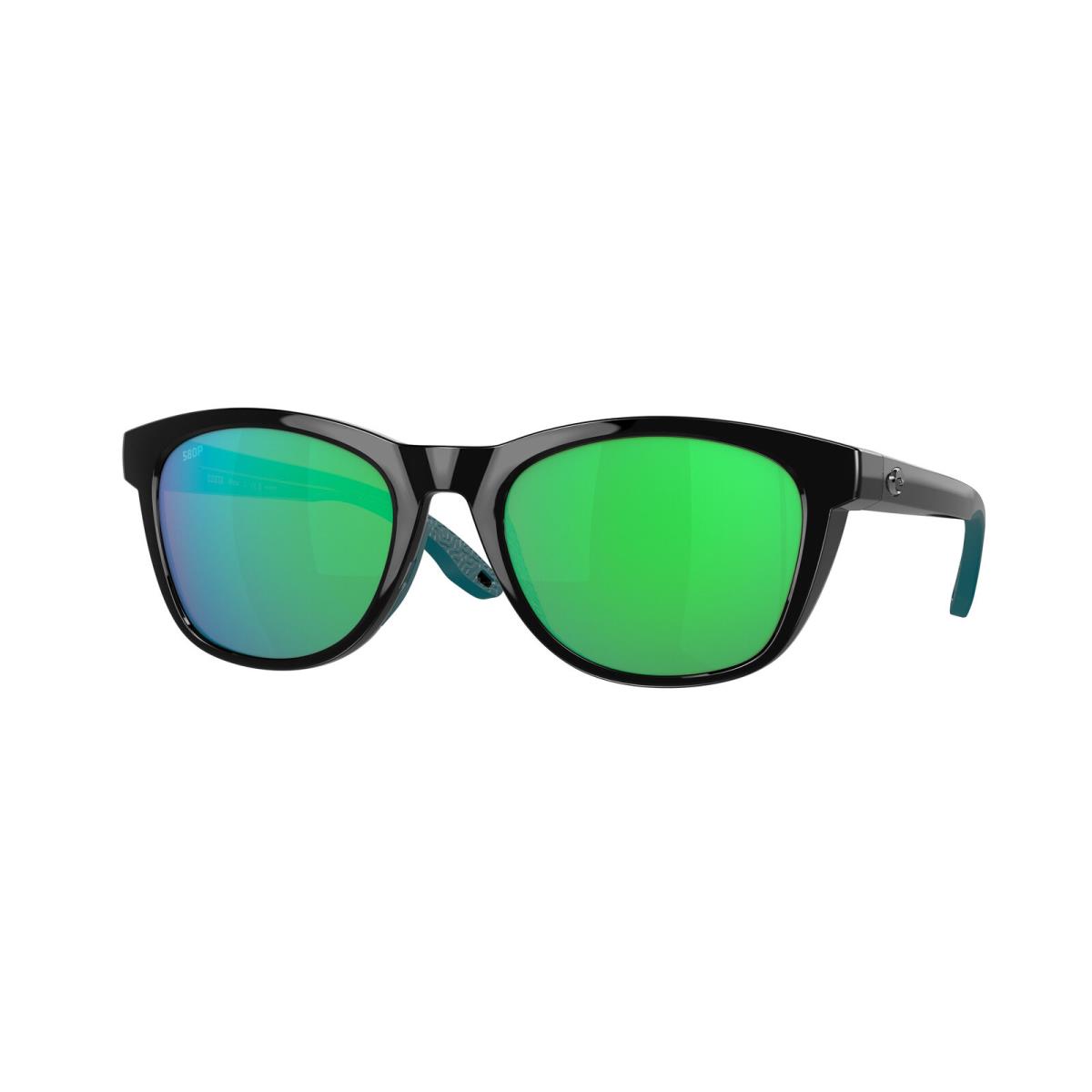 Costa Del Mar 06S 9108 Aleta Black Green Mirror 580p 910805 Sunglasses