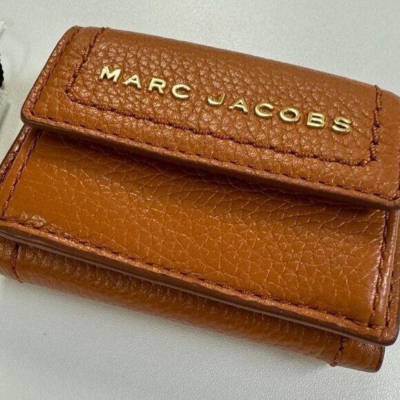Marc Jacobs Mini Trifold Wallet Smoked Almond Textured Leather