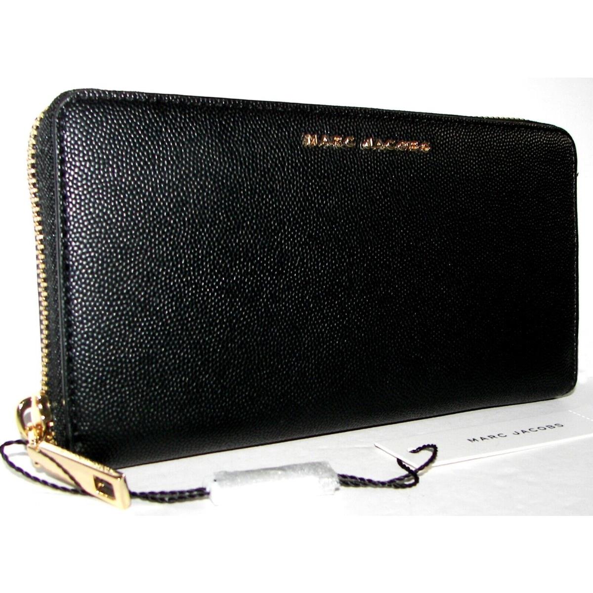 Marc Jacobs Black Leather Zip-around Clutch Wallet