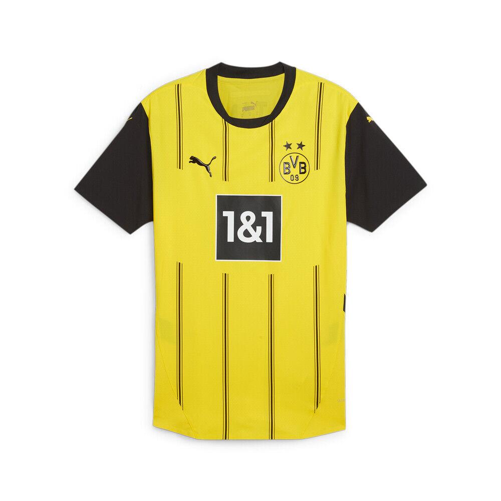 Puma Bvb Crew Neck Short Sleeve Authentic Home Soccer Jersey Bvb Crew Neck Short Sleeve Home Soccer Jersey Mens Yellow 774945
