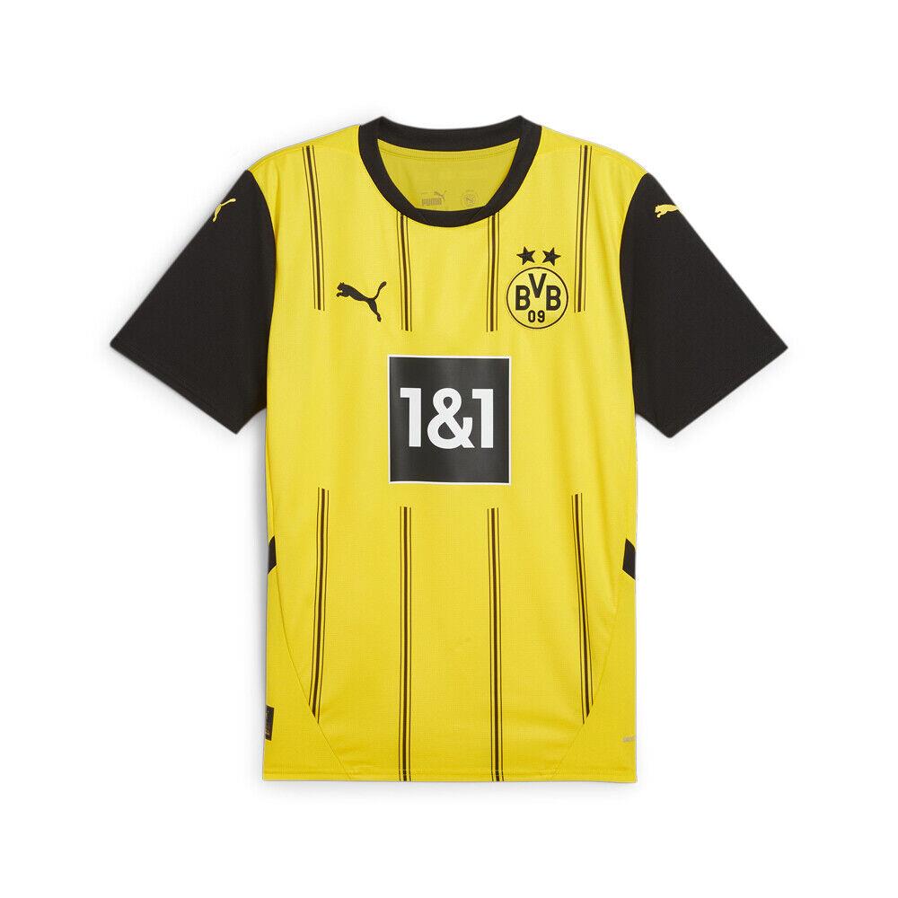 Puma Bvb Crew Neck Short Sleeve Home Soccer Jersey Mens Yellow 77494601