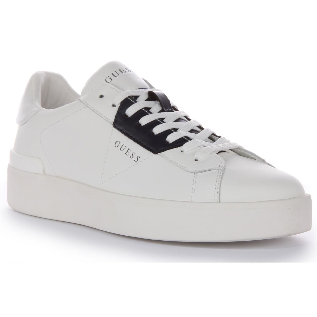 Guess Fm8Patlea12 Mens Sneakers White Size US 6 - 13 WHITE BLACK