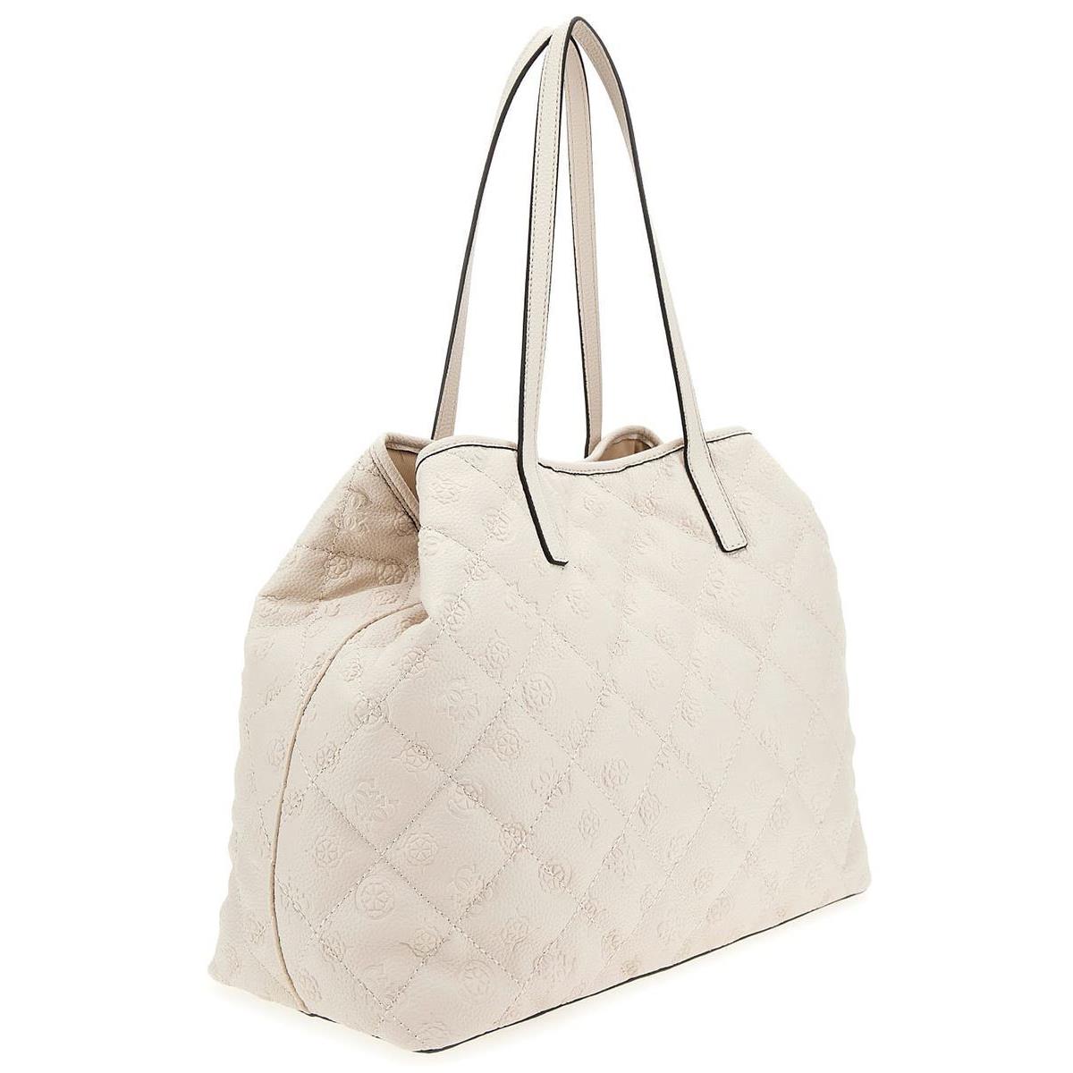 Guess Hwqp6995290 Vikky Tote Peony Large Shopper Womens Bag In Stone