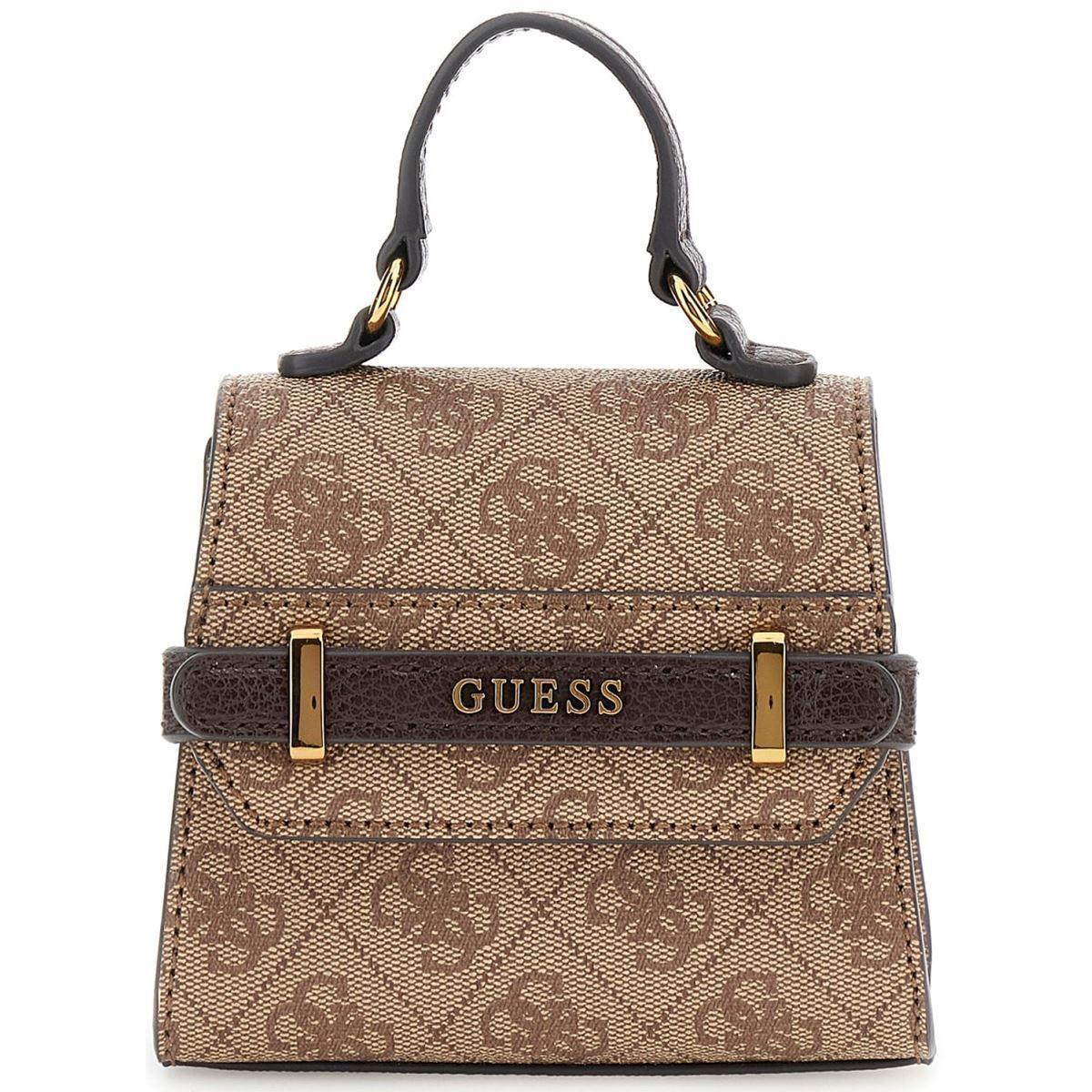 Guess Swesg839046 Sestri 4G Logo Micro Mini Purse Womens Bag In Lattee